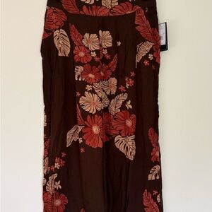 Volcom Brown Floral Wide Leg Pants